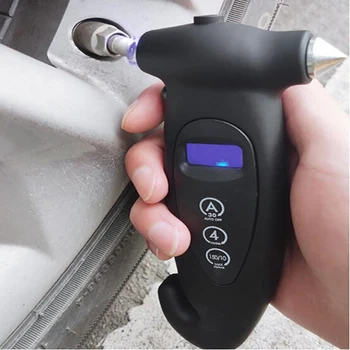 Пет-в-едно Многофункционален Цифров дисплей Автомобилен сензор за налягане в гумите Автомобилен Предпазен чук Сензор за налягането в гумите Сензор за налягане в гумите