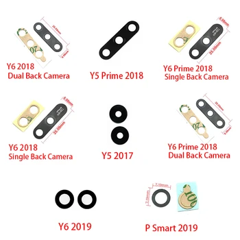 2 бр./лот, Задната част на Задната камера, Стъклени лещи За Huawei Y5 Y6 У 7 Pro Y9 Prime 2017 2018 P Smart 2019, Подмяна на Стъкло на обектива на Камерата 1