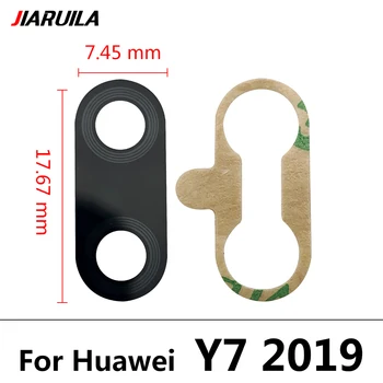 2 бр./лот, Задната част на Задната камера, Стъклени лещи За Huawei Y5 Y6 У 7 Pro Y9 Prime 2017 2018 P Smart 2019, Подмяна на Стъкло на обектива на Камерата 2