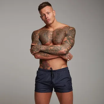 2022 летни нови мъжки спортни панталони за фитнес, абсорбиращи потта, за джогинг, тънки, обикновена, с джоб с цип на нивото на талията, мъжки къси панталони 3