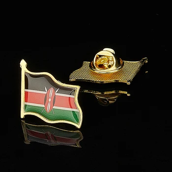 Африканска Република Кения Емайла Икона Малка Брошка Цветни Метален Флаг Игла На Ревера Бижута Сладък Метален Подарък