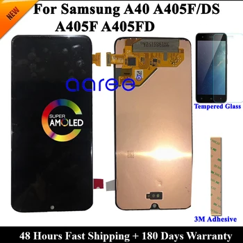 Супер AMOMLED Оригинален LCD дисплей За Samsung A40 2019 A405 LCD дисплей A40 LCD дисплей За Samsung A40 A405 LCD екран е чувствителен на Допир Дигитайзер в Събирането на 0