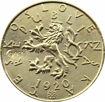 1920 Чехословакия 5 стотиновых монети копие от 27,4 MM