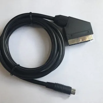 Черно 10-пинов кабел Scart за кабелна телевизия, за Sega Saturn NTSC и PAL версия с CE