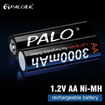 PALO AA Батерия AA NiMH 1.2 3000 mah Ni-MH 2A Предварително заредена акумулаторна Батерия с ниска саморазрядом Батерии тип аа за играчки камера