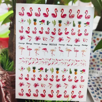 3D Стикери за Нокти Цветя Фламинго Плодове Перо Дизайн на Ноктите, Артистична Декорация на Маникюр Стикери Плъзгачи Фолио за Нокти, Аксесоари