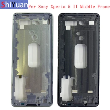 Корпус Средната Рамка LCD Панел Bezel Панел на Шасито За Телефон Sony Xperia 5 II Метална Средната Рамката със Самозалепваща Стикер