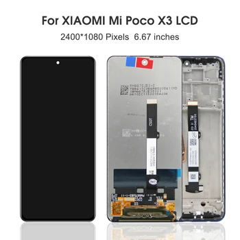 POCO X3 Оригинален Дисплей За Xiaomi POCO X3 LCD Дисплей Сензорен Екран Дигитайзер възли За POCO X3 Pro Резервни Части NFC 2