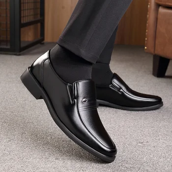 Мъжки модел обувки; Модерен мъжки ежедневни бизнес обувки с остър пръсти; кафяви, Черни кожени обувки-oxfords; Zapatos De Hombre
