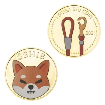 Монета Dogecoin Killer Shiba Inu (SHIB) Сувенир, Криптометаллическая Позлатен Физическа Монета Shib са подбрани Монета Doge Killer Сувенирни Монети