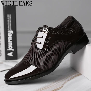 Елегантен Мъжки обувки, Официалната Италиански Обувки, Мъжки Класически Кафяв Модельная обувки-Oxfords за Мъже, Големи Размери, Рокля Ayakkabi Erkek