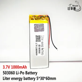 5 бр. Литра енергиен батерия Добро качество 3,7 В, 1000 mah, 503060 Полимерна литиево-йонна/Литиево-йонна батерия за ИГРАЧКИ, POWER BANK, GPS, mp3, mp4