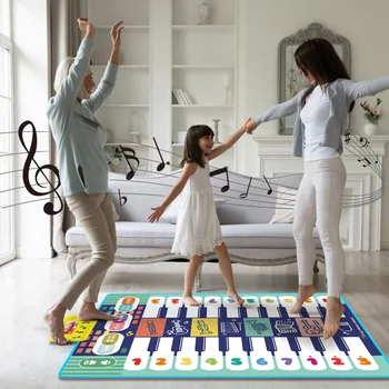 Двухрядный Ключ Музикален килим за Пиано за деца, 8 Инструменти, Детски Игри Килим, Мат, Взаимодействието на Родители и деца, Образователни Играчки 0