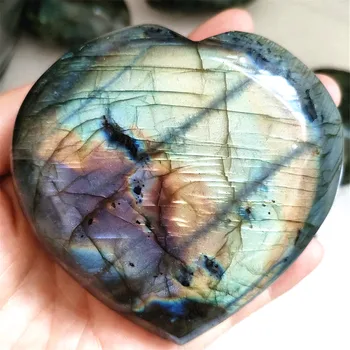 150-400 г Големия Естествен Лабрадорит Сърце Лунен Камък Crystal Сърцето на Лечебните Подаръци, Декорация на Дома