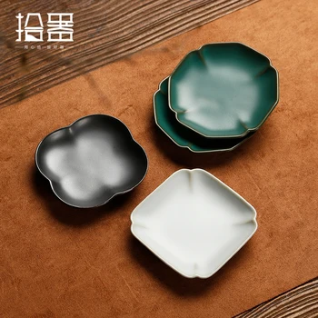 Керамични чай поставка за чаши, поставка за чаши за чаши Ruyao чай масичка топлоизолация малък подложка за хранене Кунг-фу чай набор от аксесоари чайната церемония е Японски